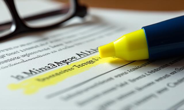 Dettaglio di un contratto con evidenziazione legale